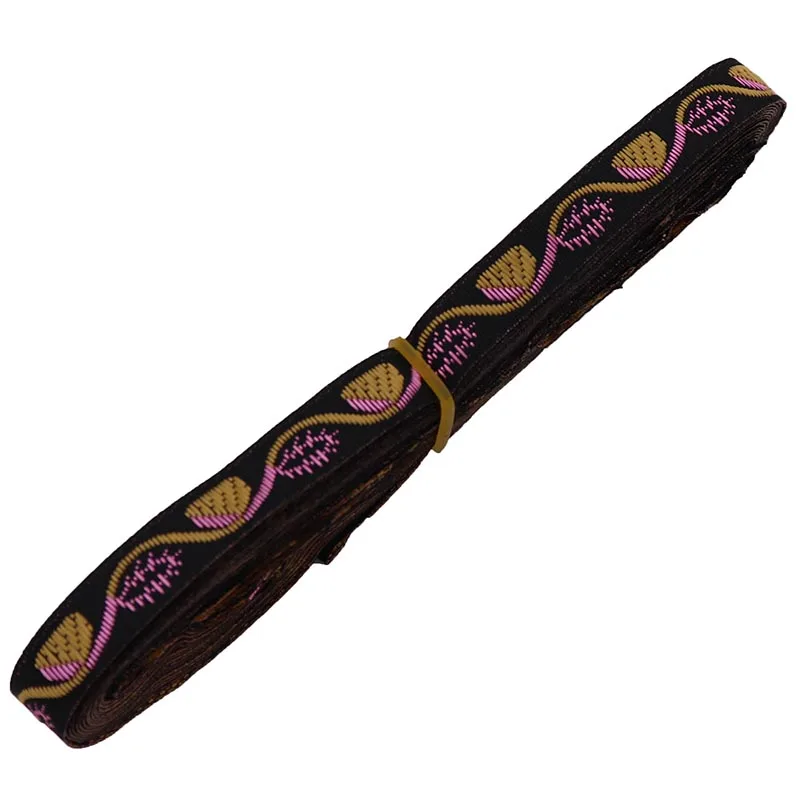 7 Yards 10mm Woven Jacquard Ribbon Vintage Ethnic Embroidery Lace Ribbon For Curtain Garment Bags Accessory