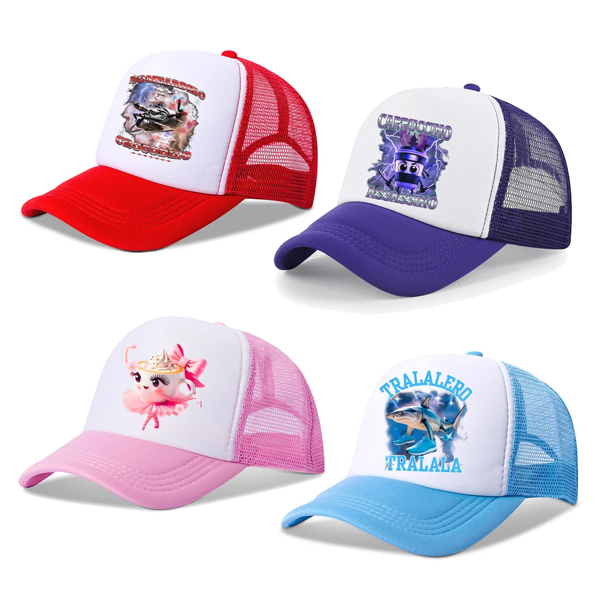 

Italian Brainrot Cap Funny Peaked Hats Men Boy New Fashion Breathable Summer Sunshade Baseball Caps Hip Hop Children Accessories