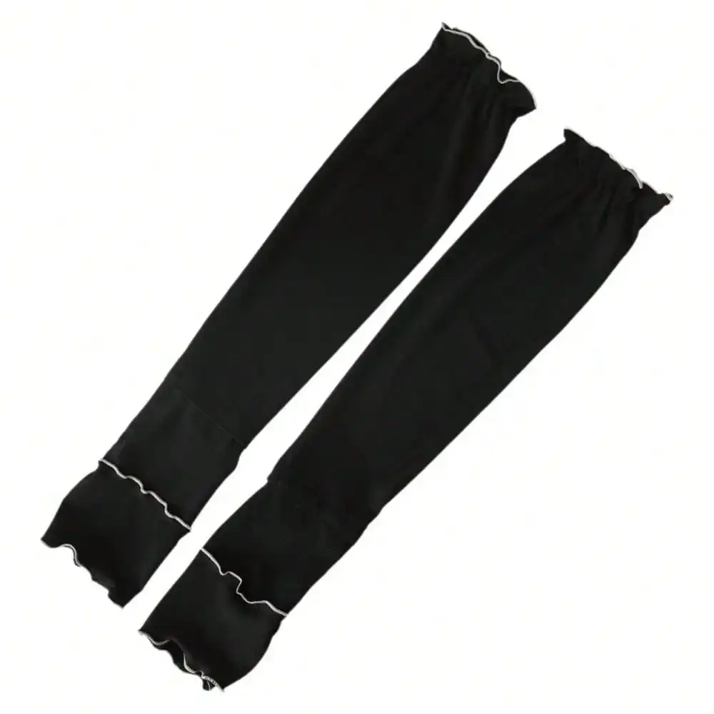 

Fashion Ruffles Ice Silk Arm Sleeves Solid Color Flared Sunscreen Arm Sleeves Large Cooling Cycling Arm Cover Summer