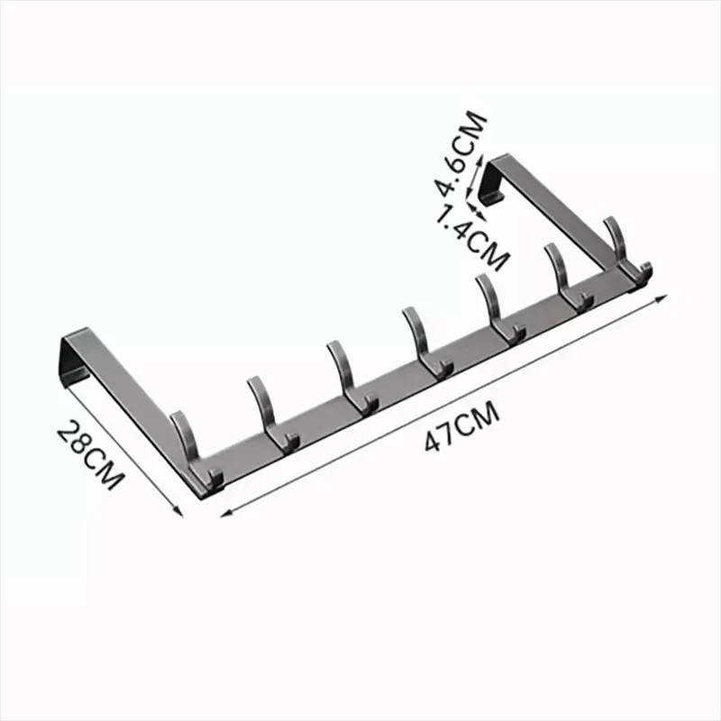 Over-Door Home Organizer Rack Quick Install Clothes Coat Hat Towel Hanger Bathroom Accessories Holder for Storage Organization view 5