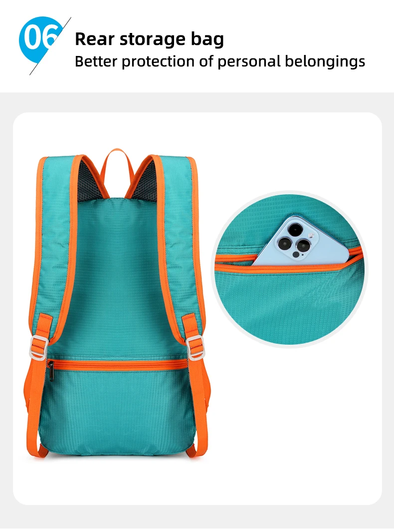 18L Tragbare Faltbare Rucksack Klapp Bergsteigen Tasche Ultraleicht Outdoor Klettern Radfahren Reise Knapsack Wandern Daypack Gipfelpaket wasserdicht verschleißfest Bodybuilding Yoga hohe Kapazität – Detail 13