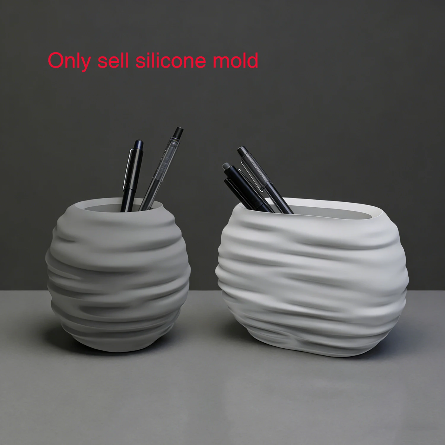 

Силиконовая форма для современного абстрактного держателя для ручек из цемента - Неправильная форма для держателя зубных щеток из гипса, для декора офисного стола своими руками