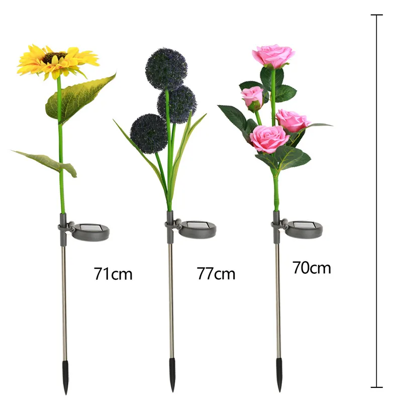 

Outdoor Solar Garden Stake Lights,Waterproof Solar Powered Simulation Rose,Dandelions,Sunflower Flower Decorative Lights