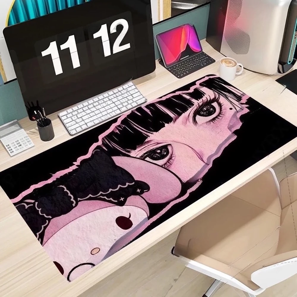 

Purple Office Leather Mousepad Company Keyboard Pad Anime Game Mats Pc Gamer Girl Desk Computer Accessories Kuromi Table Mat