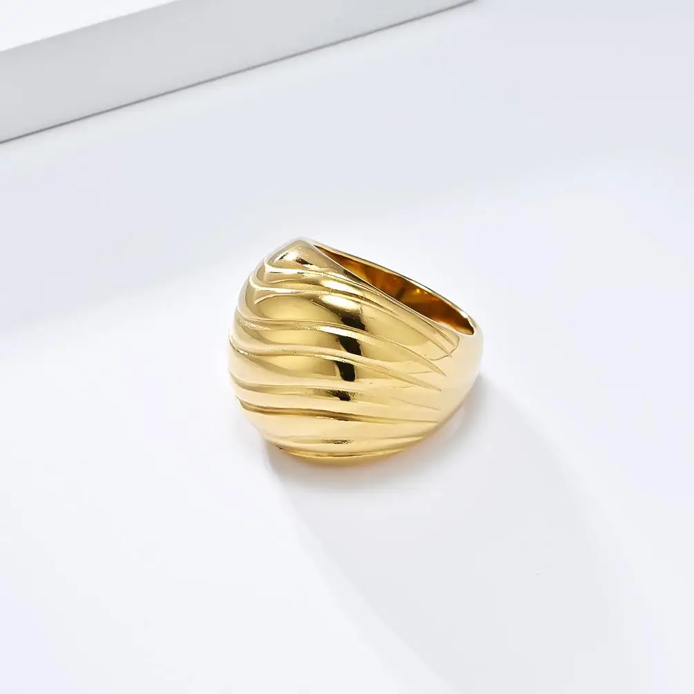 

Titanium Steel Ring for Women Glossy Surface Personali Exaggerated High-End Feelings Stainl Steel Hand Jewelry