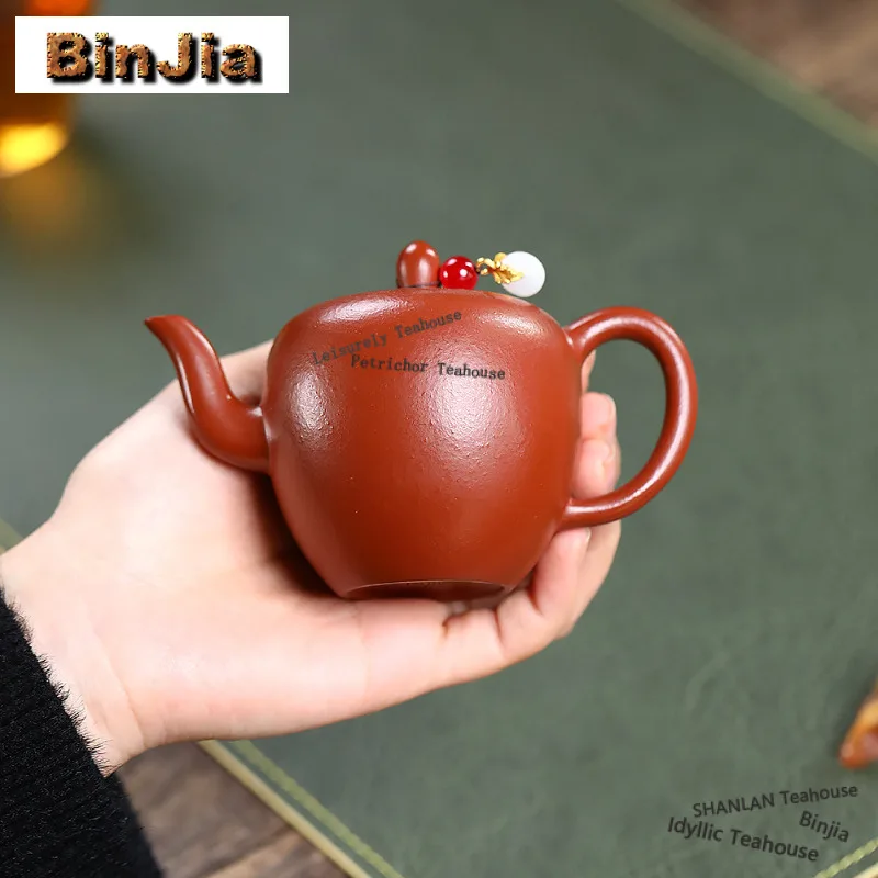 150ml Luxury Yixing Purple Clay Teapots Handmade Small Beauty Shoulder Pot Raw Ore Zhu Mud Kettle Zisha Tea Set Tea Items Gift