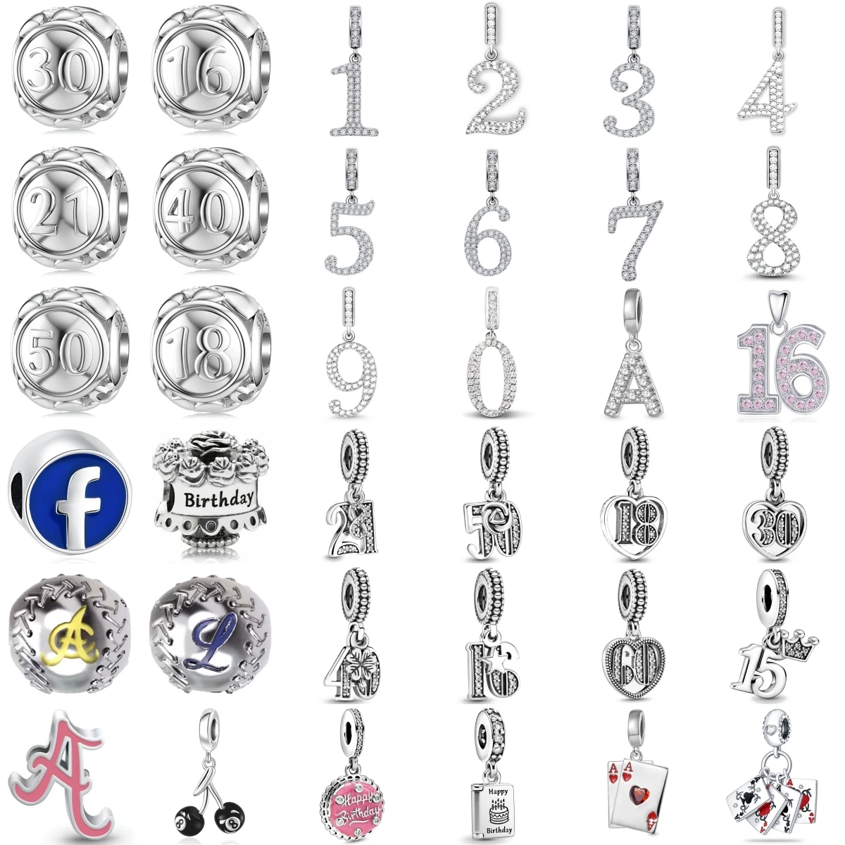 

Подвеска с номером торта на день рождения, Plata 925, оригинальный браслет, браслет для женщин, изготовление ювелирных изделий, вечерние, роскошный подарок