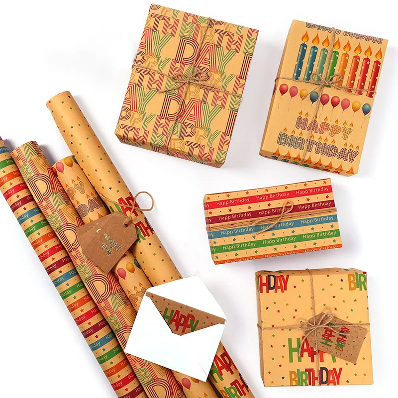 5Pcs/set Kraft Paper Gifts Wrapping Paper Vintage Large size Gift Wrapping Moving Packing Brown Paper Decorative DIY Handmade