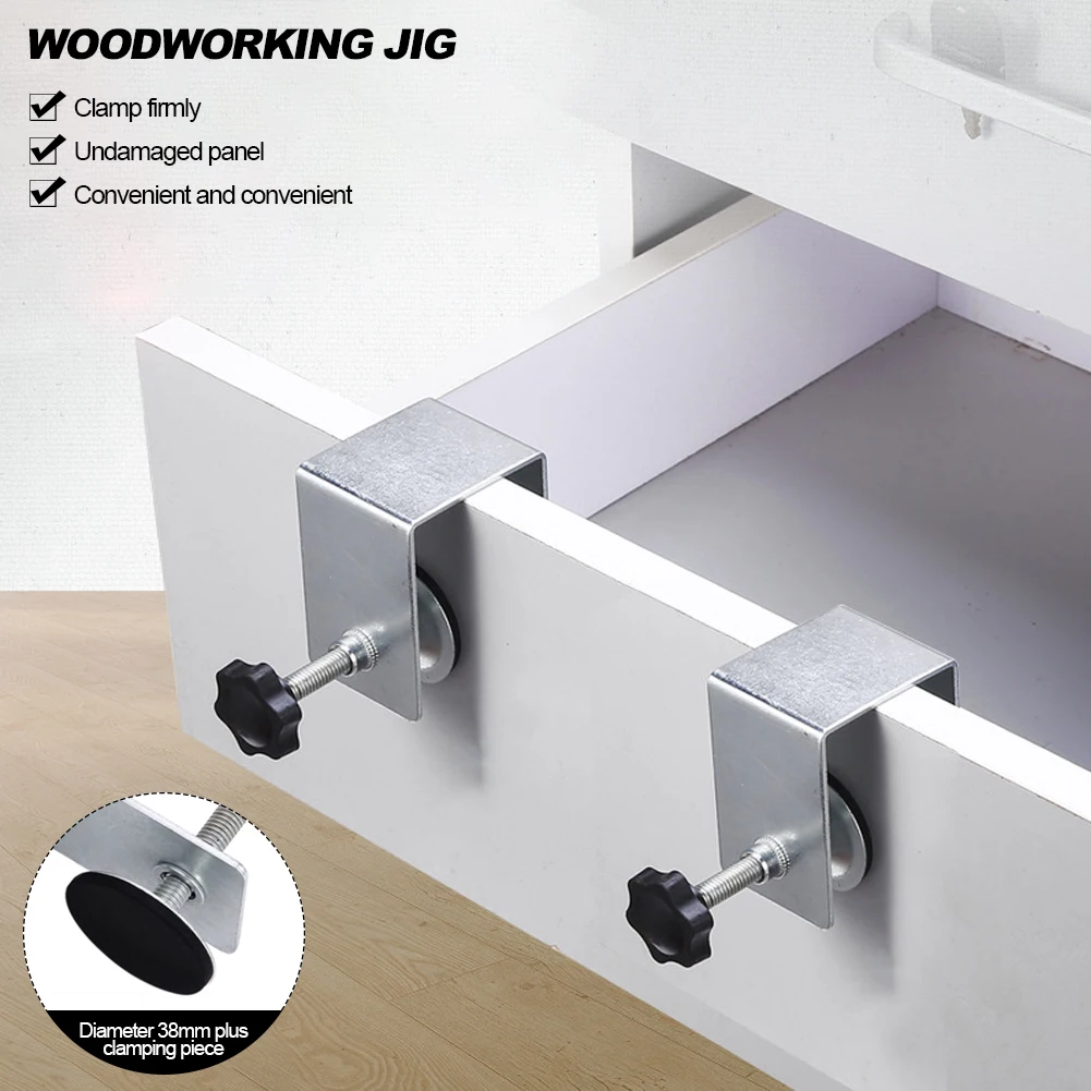 Woodworking Jig Steel Drawer Front Installation Clamps U Shape Drawer Panel Clips Cabinet Tool Home Furniture Accessories