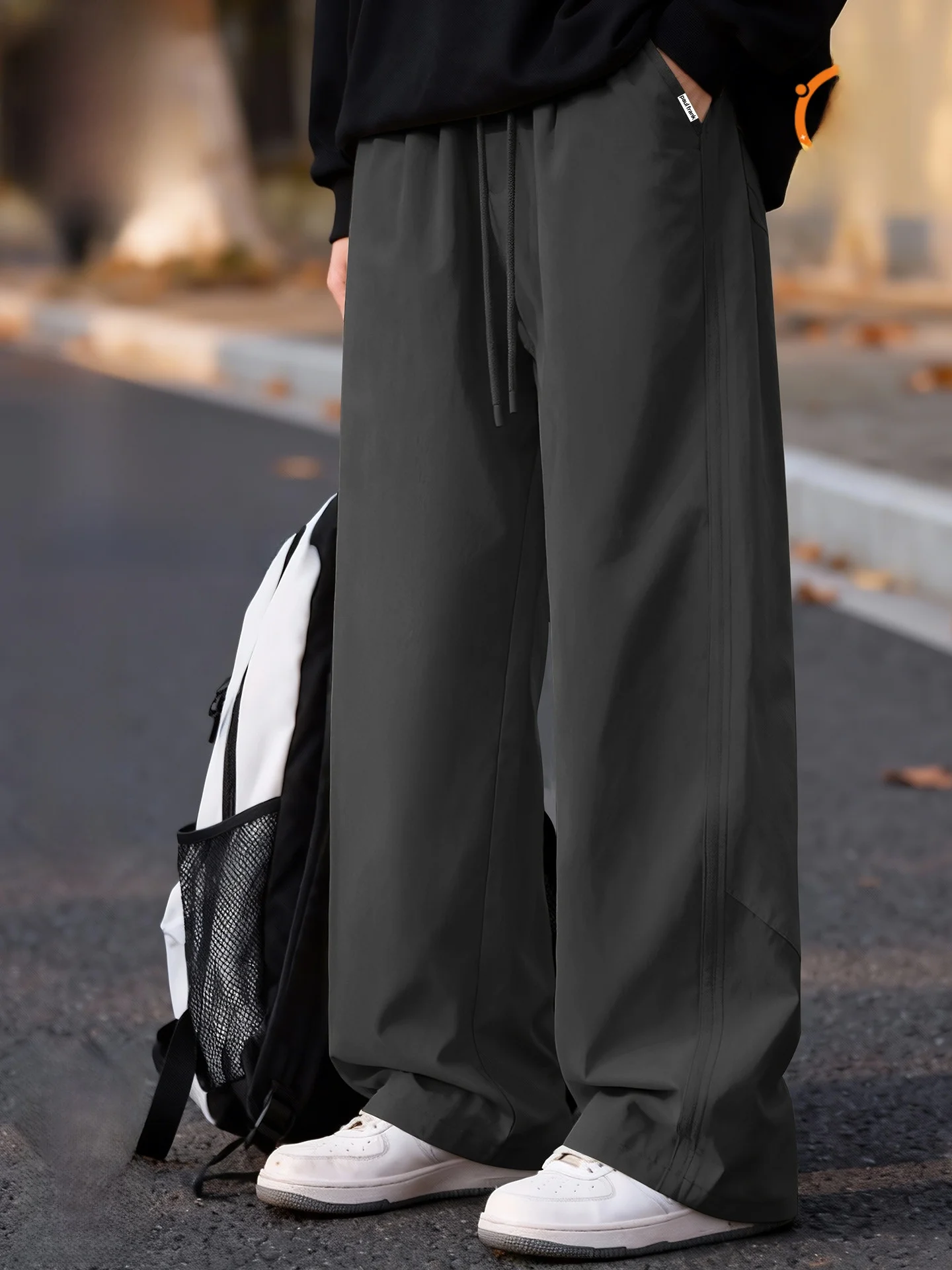 

Мужские утепленные повседневные спортивные брюки свободного кроя с высокой талией, прямые, из термополиэстера, для зимы и отдыха