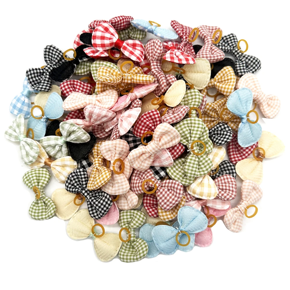 50/100PCS Hair Bows For Dogs Pet Dog Grooming Bows Small Dogs Hair Accessories For Dog Pet Dog Supplies Elastic Bands