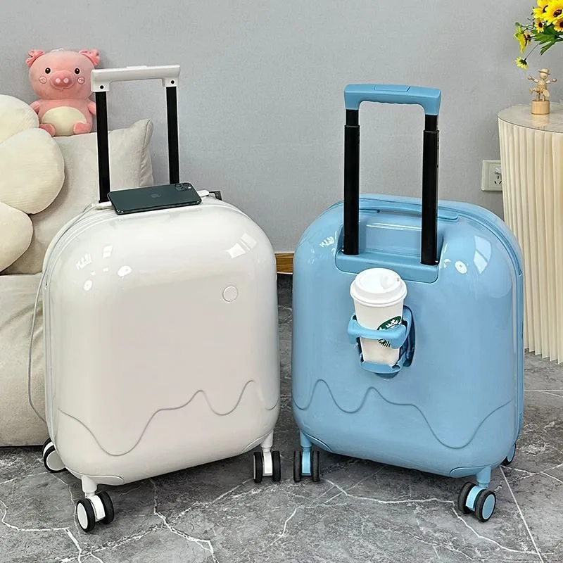 Suitcase trolley case female 20 inch small and light boarding student password suitcase leather case