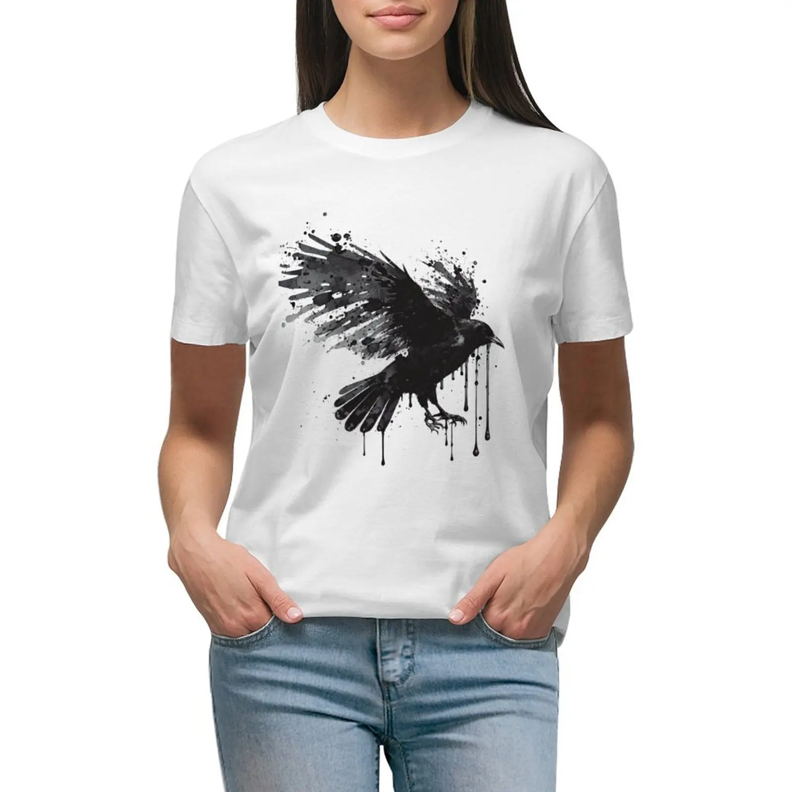 

Raven T-shirt Aesthetic clothing tees Women's clothing