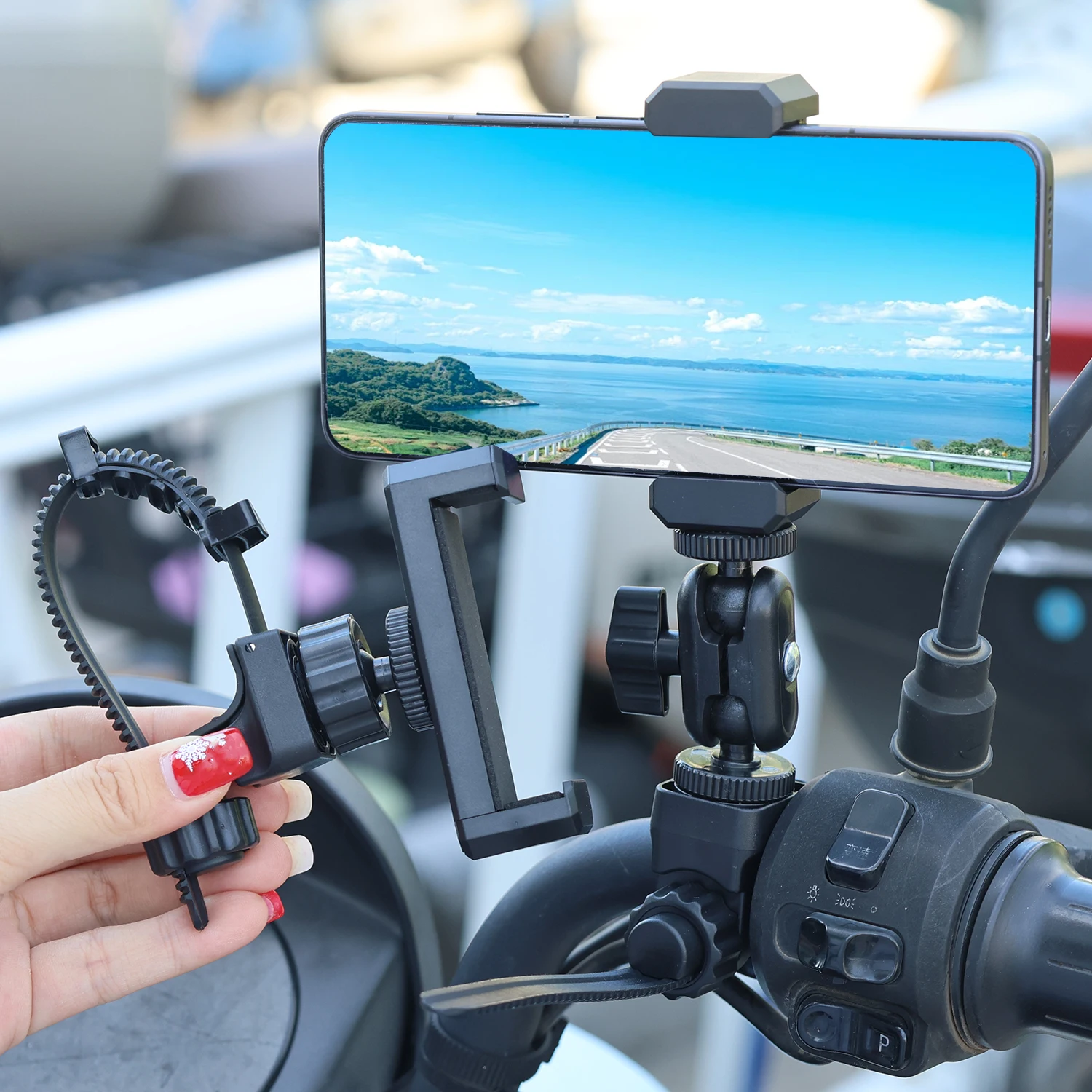 

Вращающийся на 360 градусов регулируемый держатель для мобильных телефонов для iPhone Samsung Mi, универсальный автомобильный кронштейн, зажим, многофункциональная подставка для телефона