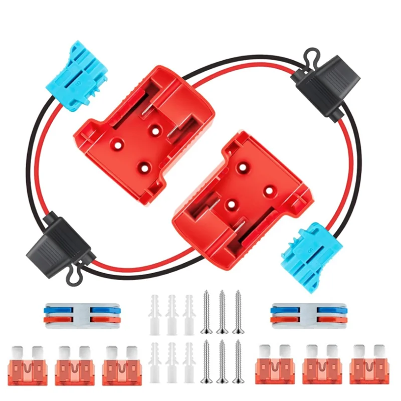 

AF90-2Packs Power Wheel Adapter For M18 18V Battery, Battery Converter Kit With Fuses Holder, Wire Terminals, Fuses