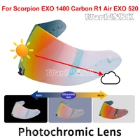 Visera fotocromática para Scorpion Exo 1400 Carbon, R1 Air & EXO 520 391, lente para casco de motocicleta, protector facial con protección UV