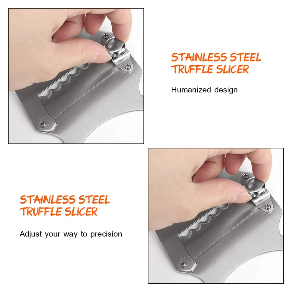 Rallador de trufas de acero inoxidable con mango de madera, grosor ajustable, raspador de chocolate, fácil de usar, raspador de mantequilla multifuncional