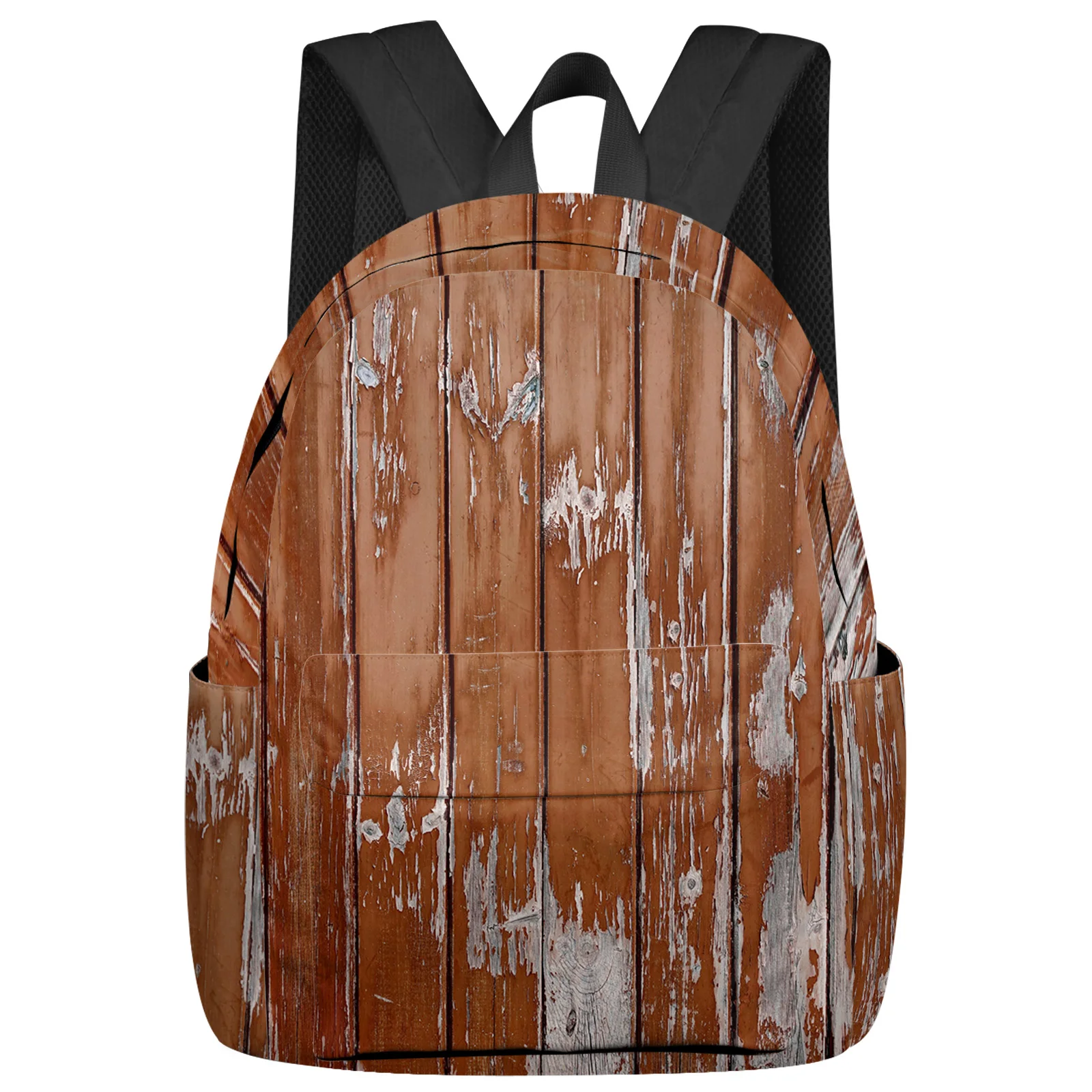 Wood Grain Vintage Farm Brown Women Man Backpacks Waterproof Travel School Backpack For Student Boys Girls Laptop Bags Mochilas