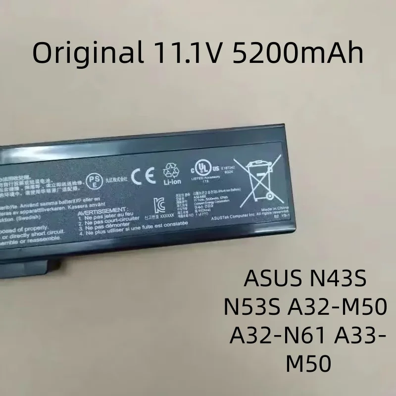 

A32-M50 A32-N61 A33-M50 Original Battery 11.1V 5200mAh for ASUS N43S N53S N43J Series