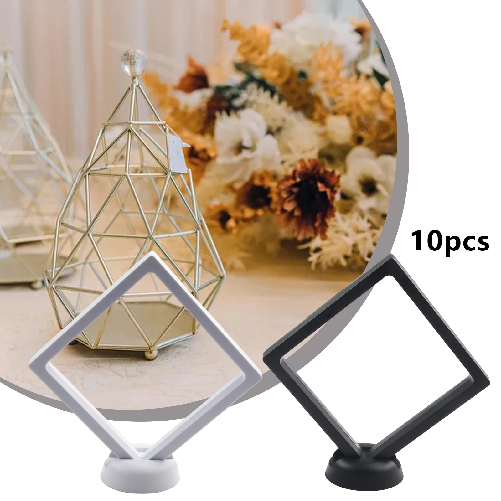 Coin Support Coin Holder 3D Floating Black Plastic Coin Frame Coin Penny Decoration Coin Stand Jewelry Ring Case