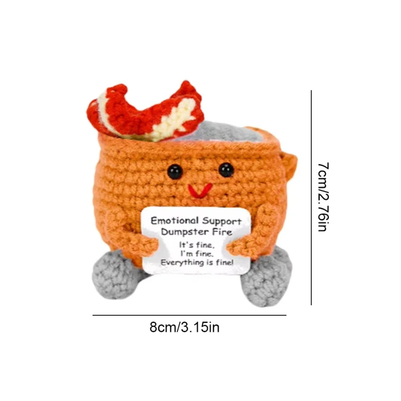 Handmade Crochet Dumpster Fire Doll- Cute Emotional Support Toy