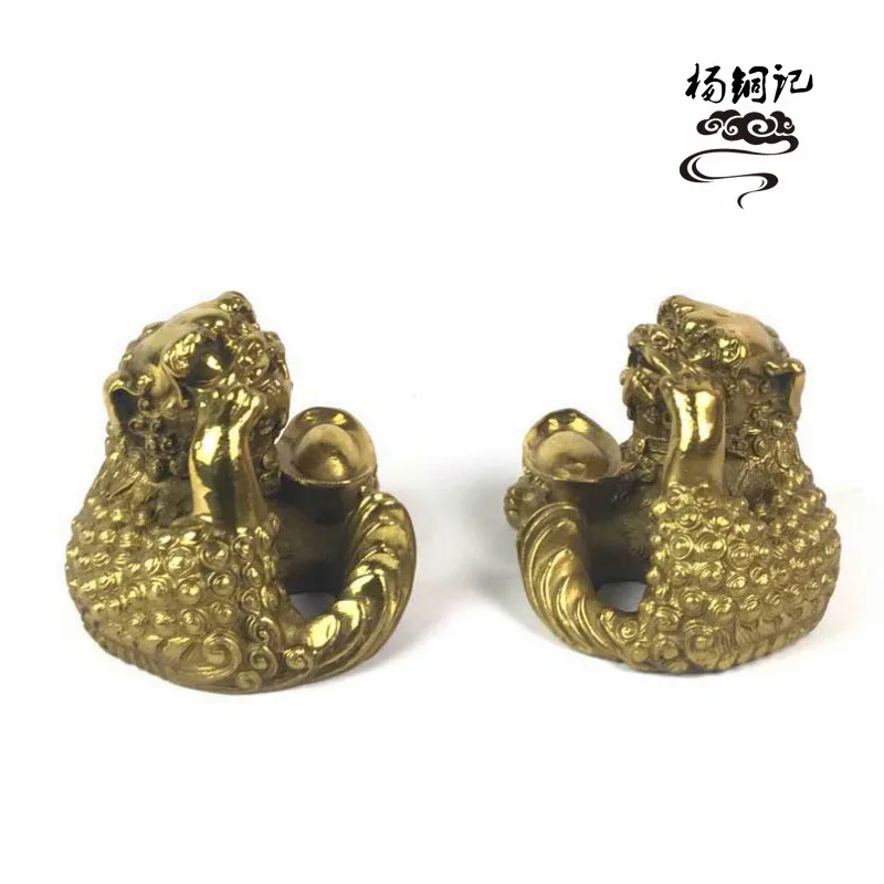 Beckoning , Pixiu With Ingots, Wealth Wolf Craft Ornaments, Factory Wholesale Of Bronze Items