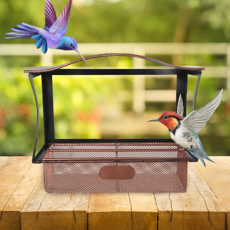 Window Bird Feeder Iron Feeding Tray Keep Close Observation Wildbird Feed Supply 203C