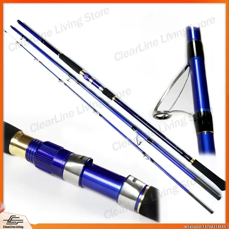 4.2m 3pcs Graphite Carbon Surf Fishing Rod 100-200g Casting Rod for Sea Beach Saltwater Fishing Tackle Wholesale OEM