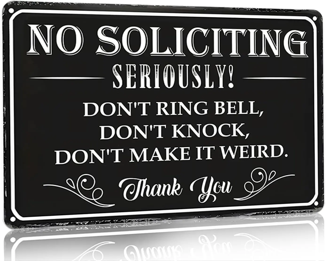 Bestylez No Soliciting Sign Please Do Not Ring Bell or Knock Vintage Metal for House Office Front Door Porch Yard Wall Decor  (3