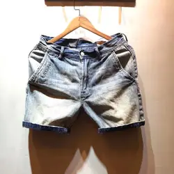 New Vintage Retro Distressed Denim Shorts for Men Summer Knee Length Washed Solid Jeans Shorts for Casual Designer Men's Jeans