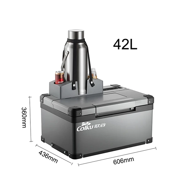 Camping Car Refrigerator Rapid Cooling 12V Car Freezer 42L Dual Zone Truck Fridge With Fixing Base