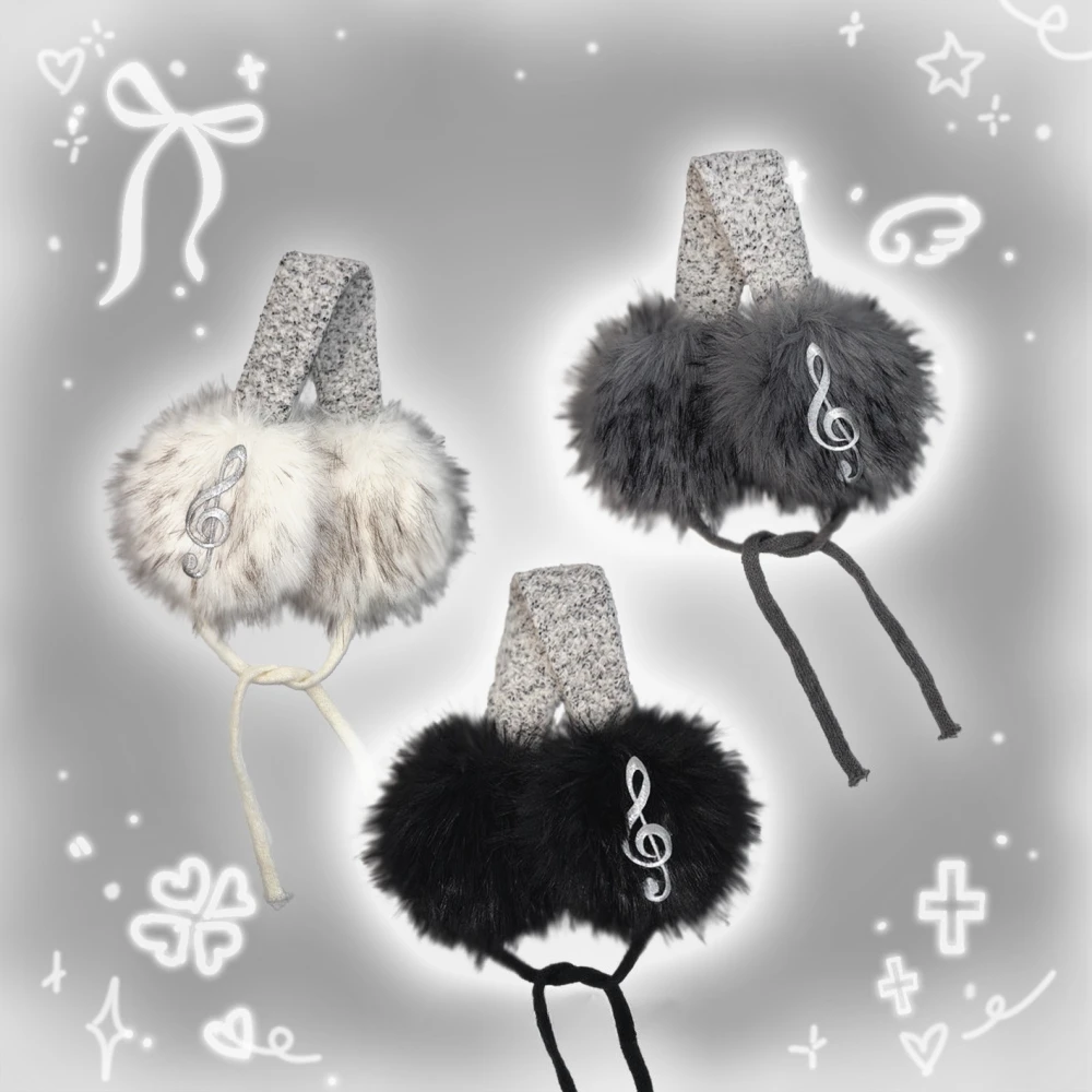 أغطية للأذنين من القطيفة ذات ثقافة فرعية Y2K للنساء النسخة الكورية اليابانية مقاومة للبرد والتزلج والرياح وحماية الأذن المقاومة للبرد