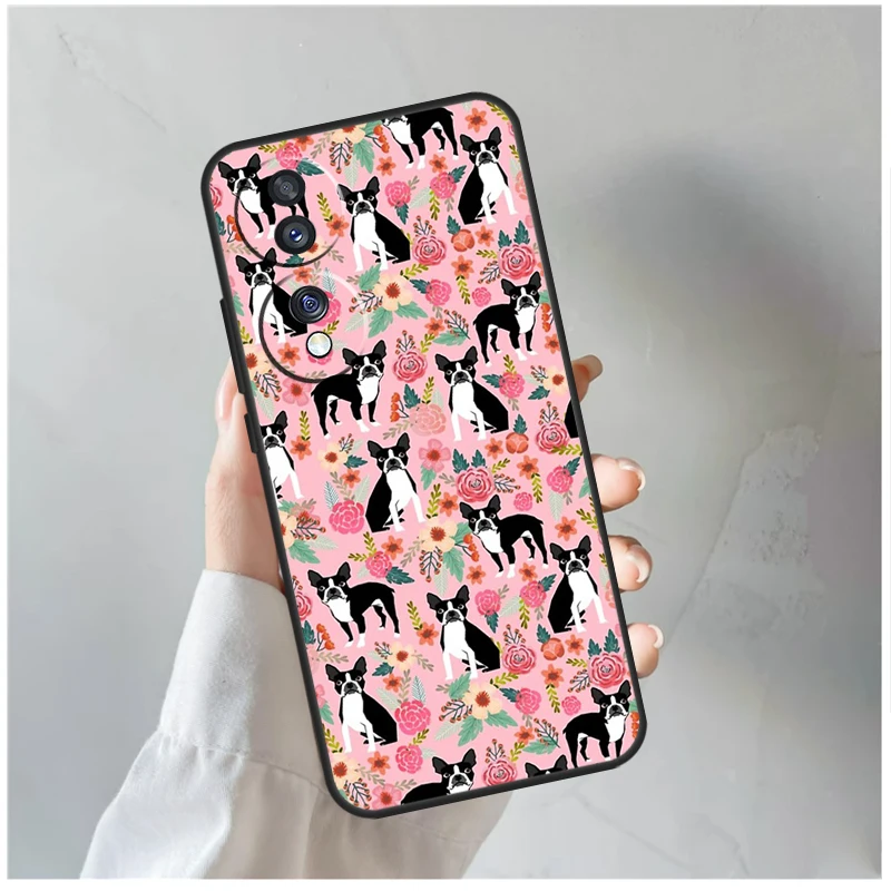 Boston Terrier Dog Phone Case For Honor X8b X9b X8 X9 X6a X7a X8a X9a Honor Magic 6 Pro 5 Lite 50 70 90 Cover