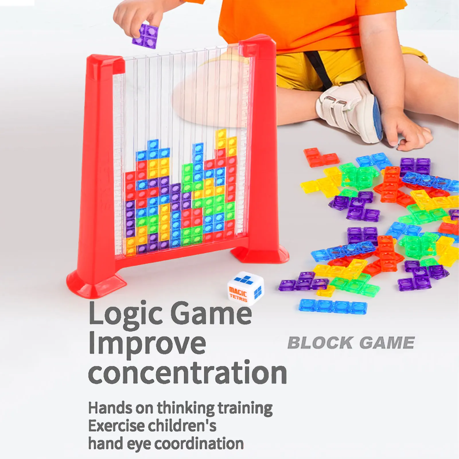 3D Tetris Colorful Building Blocks Changeable Puzzle Creative Desktop Tangram Game Classical Science Educational Children Toy
