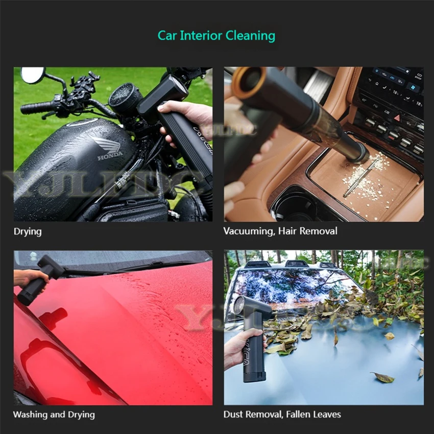 Ventilatore d'acqua per auto 785W Turbofan super grande Ventilatore violento portatile Turbo Velocità del vento superiore a 85000 giri/min e 900g Regolazione continua della velocità