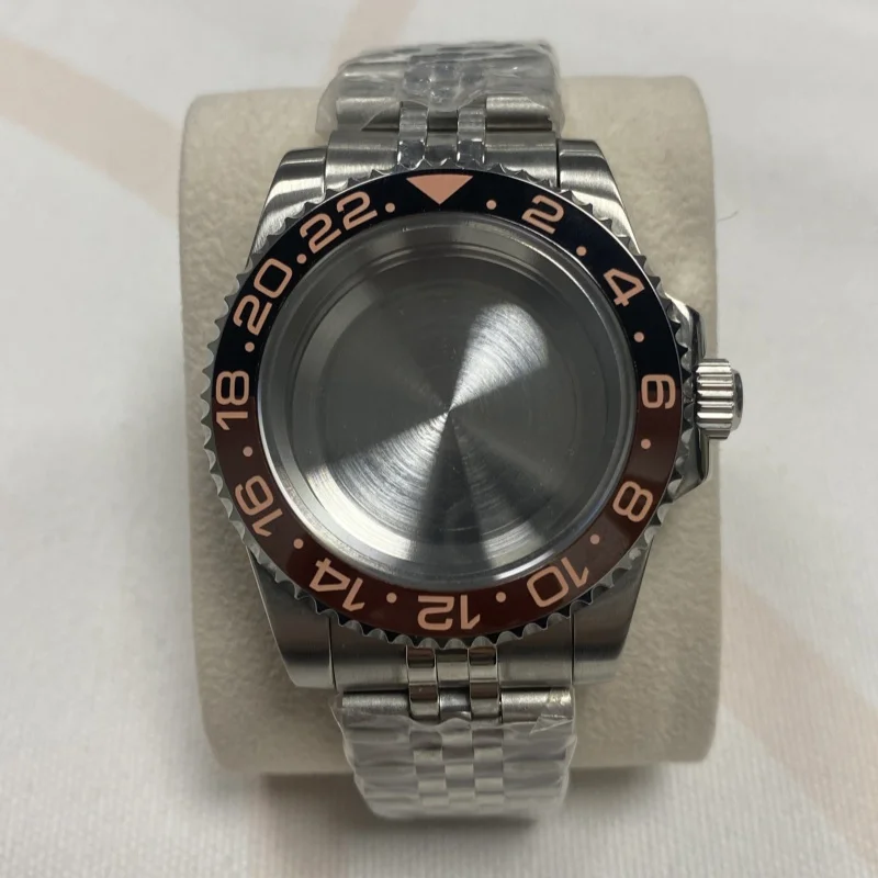 Accessories for NH35 Modification for Green GMT Stainless Steel Case + 5 Bead Fine-tunable Strap + Ceramic Ring Kit, Sapphire