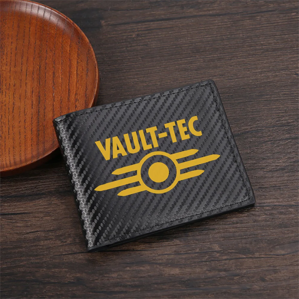 Vault-Tec logo symbol atomic retro design Men's Wallets Simple Business Modern Stylish Printing Design Gifts For Father Boyfrien