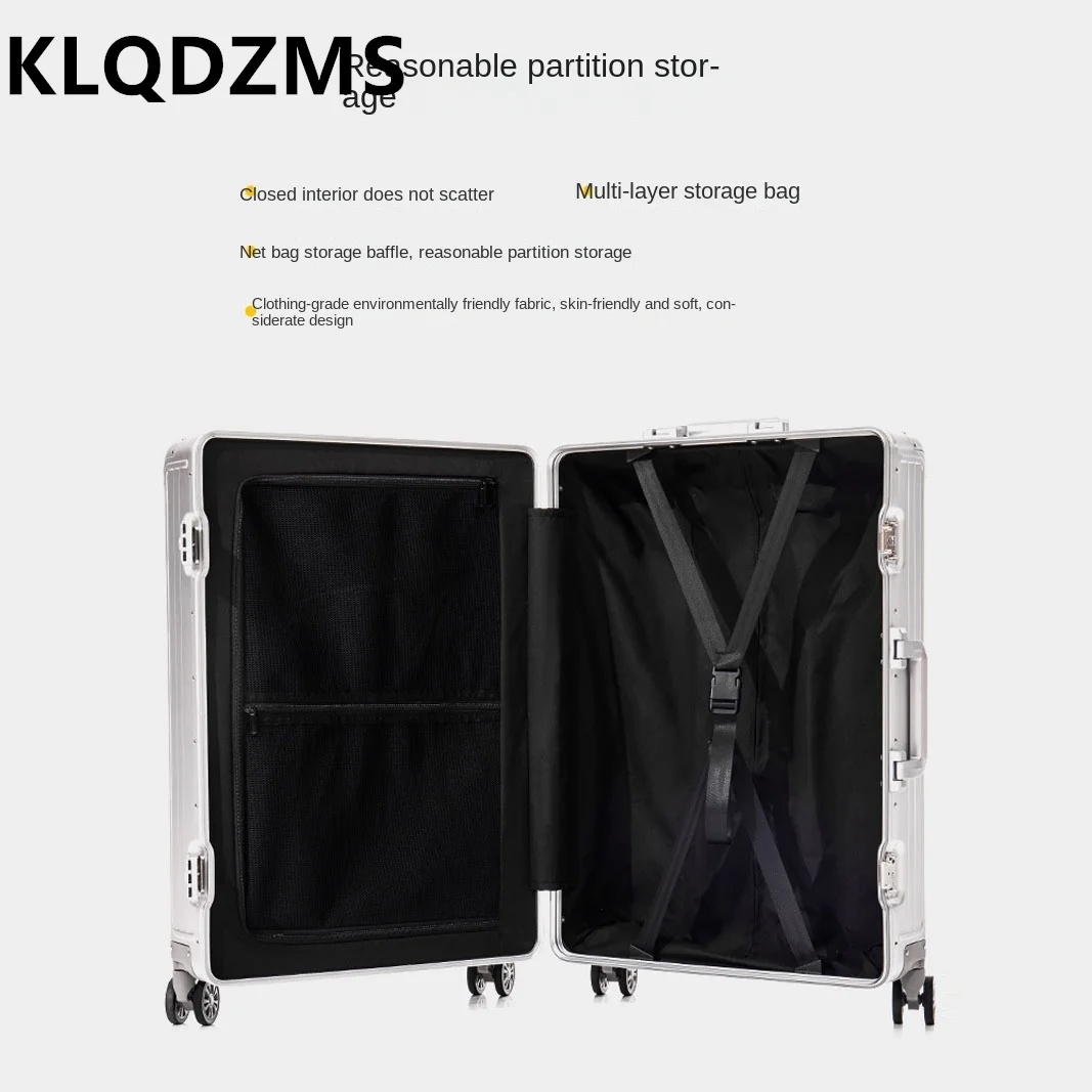 KLQDZMS-Equipaje de viaje de gran capacidad, caja de embarque de aleación de aluminio y magnesio, Maleta de 24 pulgadas, 20"