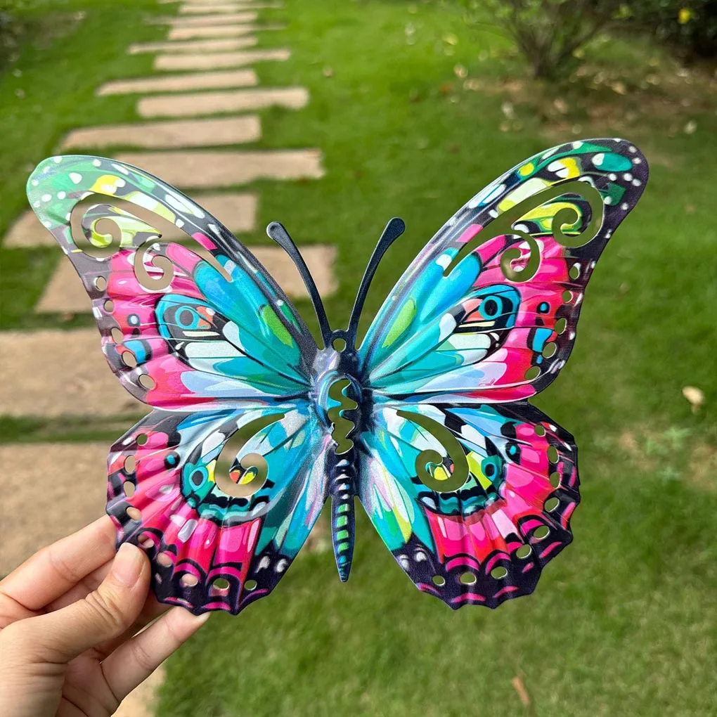 

3pcs/set 2D Metal Butterfly Wall Art Decor for Garden Living Room Balcony - Durable Outdoor Indoor Wall Hanging Decorative