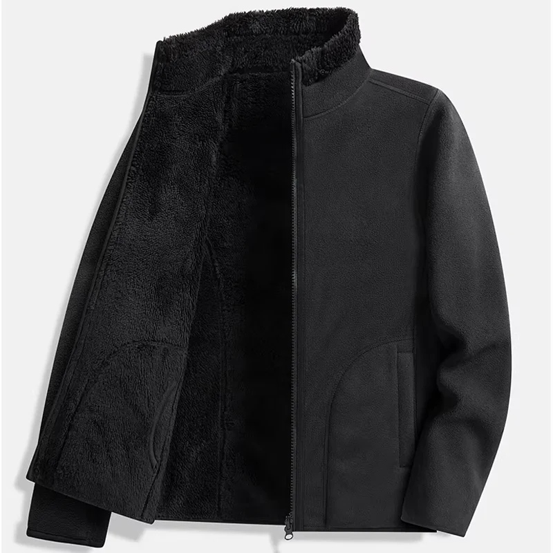 Reversible Jacket Women Winter Coats Tops Unisex Fluffy Fleece Sweatshirts Outerwear Hip Hop Cardigans Sweatshirts Men Clothing
