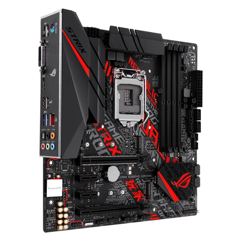 Motherboard ASUS ROG STRIX B360-G GAMING Mendukung Aura Sync RGB LED Header Dual M.2 SATA6Gbps HDMI dan DVI Motherboard
