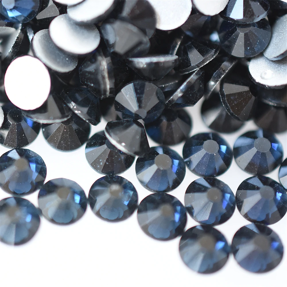 Montana Blue Zircon 1440PCS SS16 SS20 Glass FlatBack Rhinestones Nail Art Decorations Glitter Diamond Part DIY Supplies Crystal