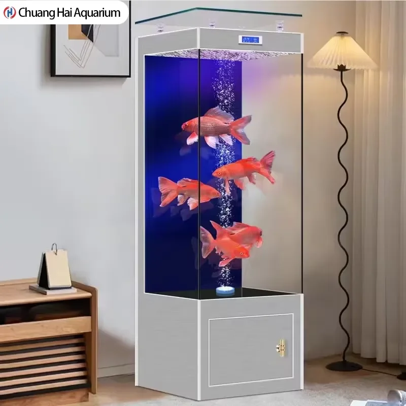 

2026 New Ultra Clear Glass Aquarium for Household Small and Medium-Sized Fish with Bottom Hidden Bubbling Oxygenation
