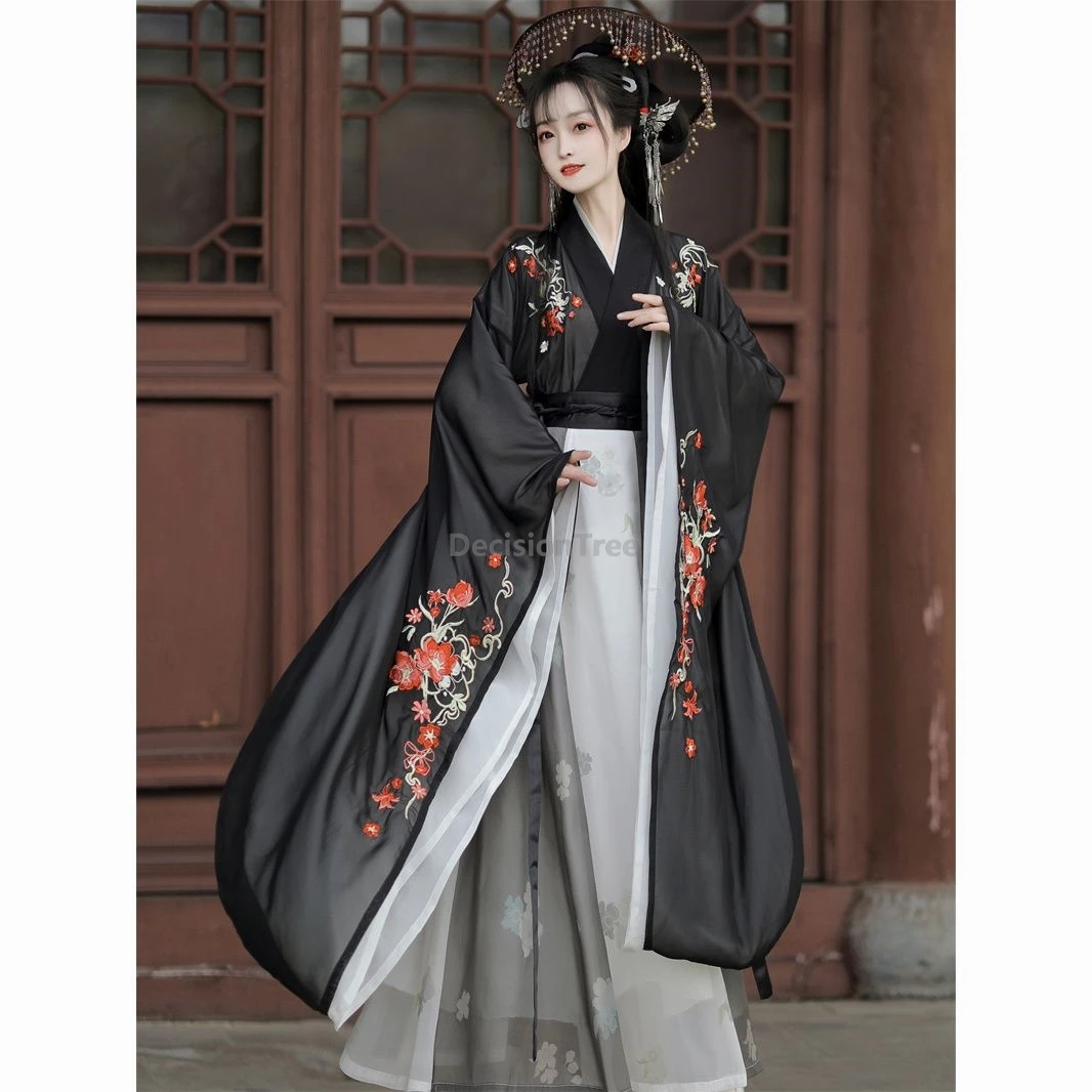

2025 chinese wei jin dynasty women's daily garment waist cinching slim fitting hanfu vintage zen temperament embroideried hanfu