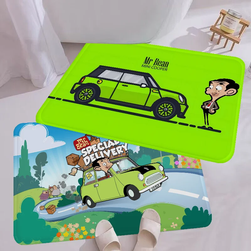 Mr-Bean CARTOON Floor Mat Bathroom Mat Anti-slip Absorb Water Long Strip Cushion Bedroon Mat Welcome Doormat