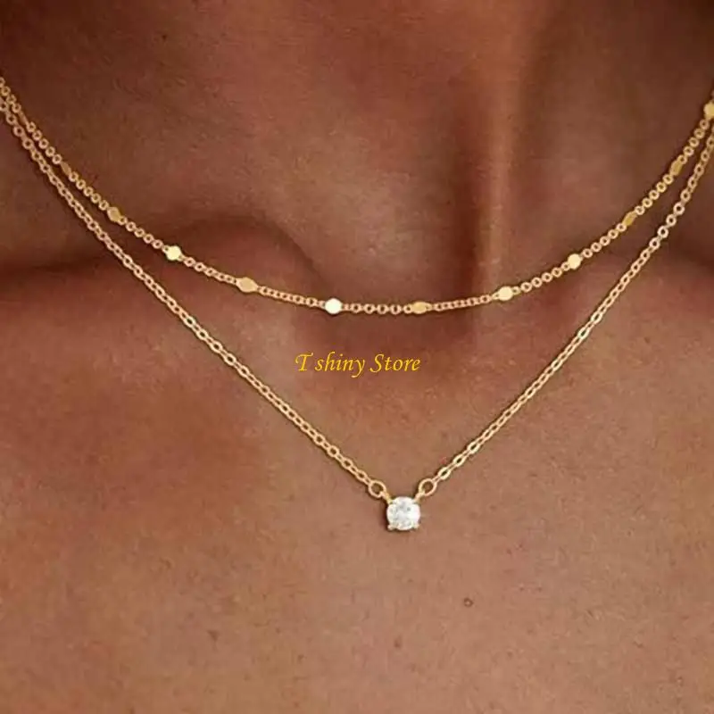 N58F Ready-to-Wear Fashion Necklace, Alloy Construction and Electroplated Finish Neckchain for Individual or Stacked Looks