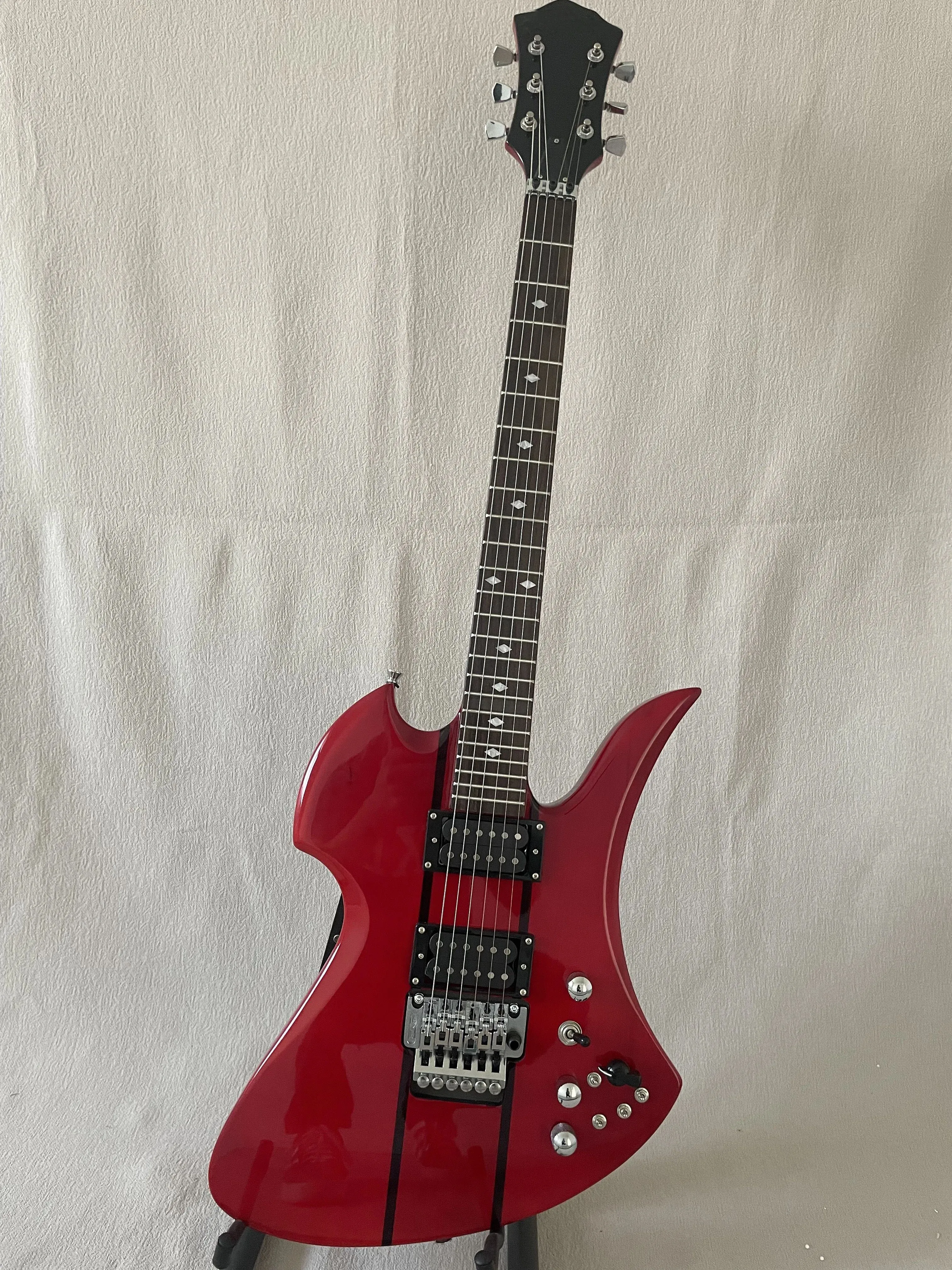 Customizable BC Rich Guitar With Green Veneers Red Veneers