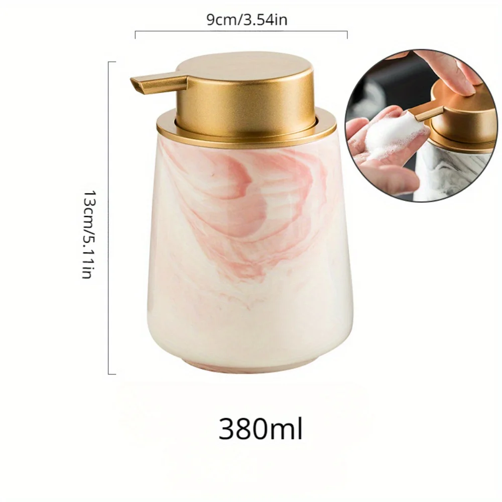 1pc ceramic 380ml foaming bottle refill bottle hand soap shampoo shower gel home bottle hotel club bathroom press bottle