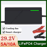 24V 5A 10A LiFePO4 charger For 24V 8S 29.2V Lithium iron phosphate Battery Pack AC110-240V 50/60Hz Intelligent 29.2V Charger