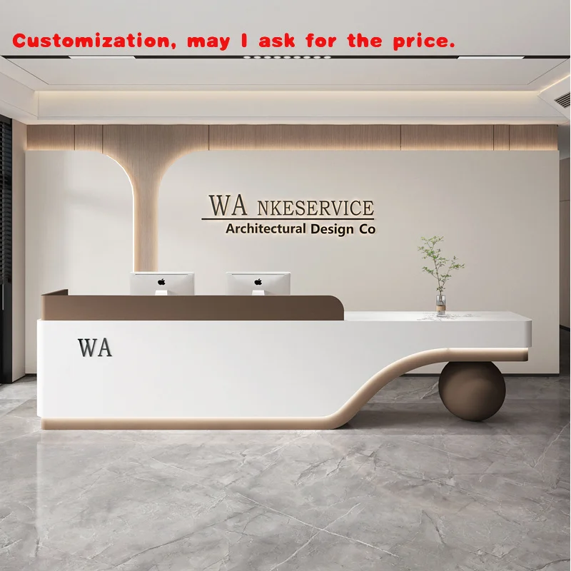 

на заказ. Настраиваемый современный элитный офис, стойка регистрации компании, салон красоты, кассовый аппарат, отели продаж, сделанный MD